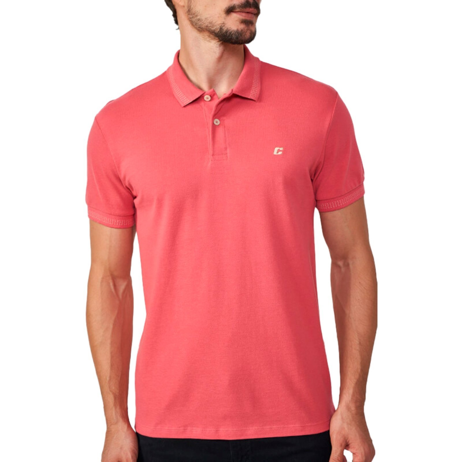 Vista 2 Camisa Polo Colcci Dots Pr25 Bloodmary Masculino vermelho Colcci vermelho