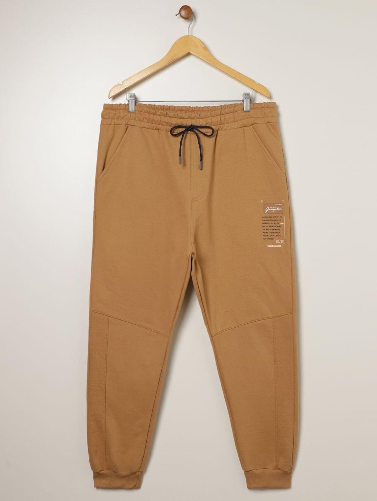Calça Moletom Jogger Gangster Plus Size Masculina CARAMELO