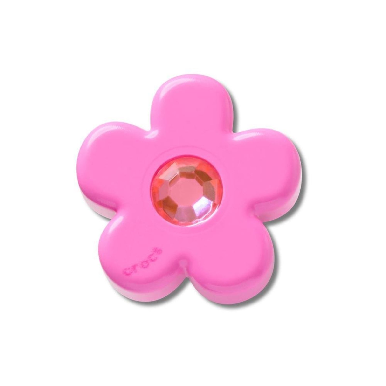 Infantil - Jibbitz™ Flor Rosa Com Gema Único Branco