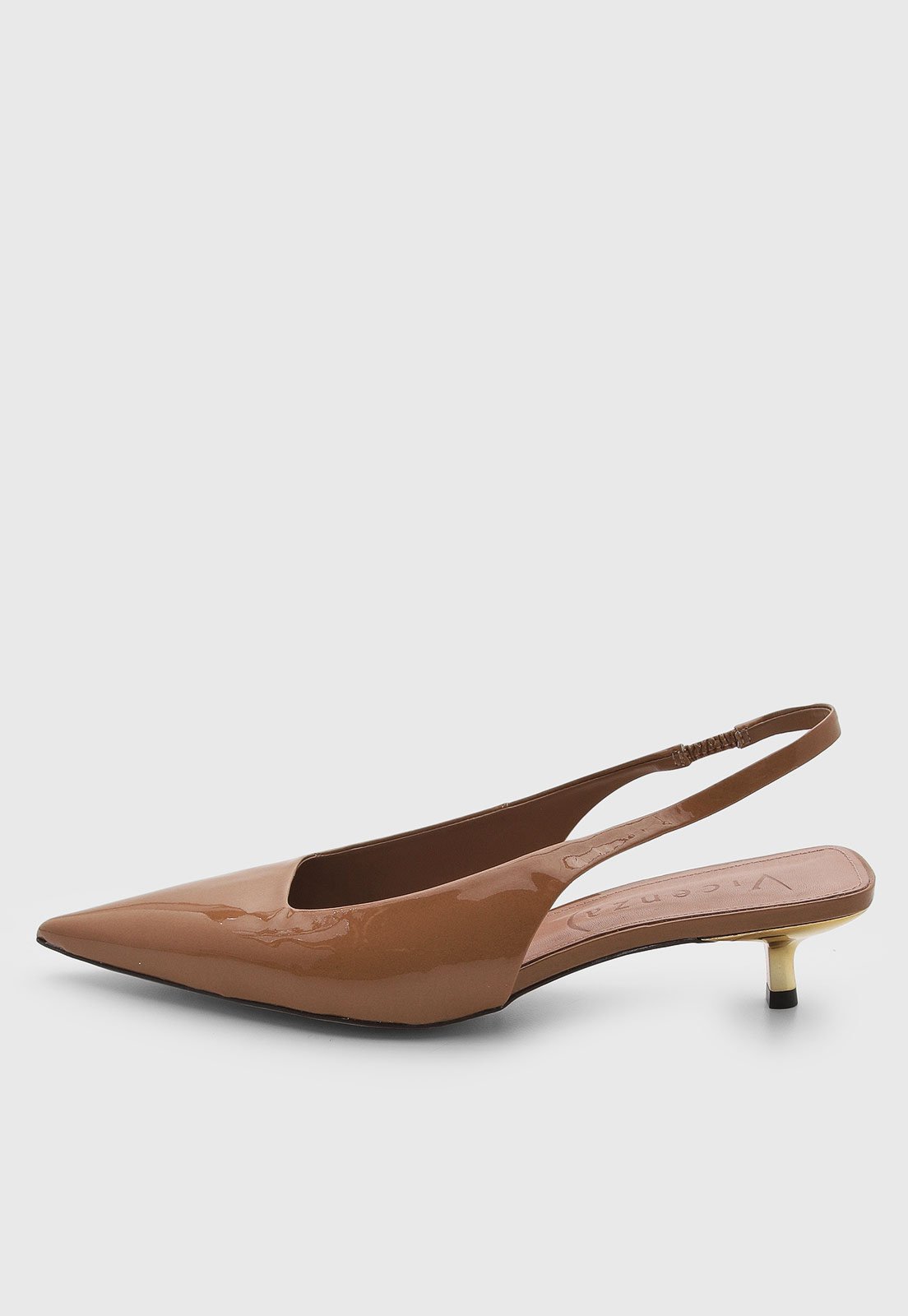 Scarpin Feminino Vicenza Slingback Couro Marrom
