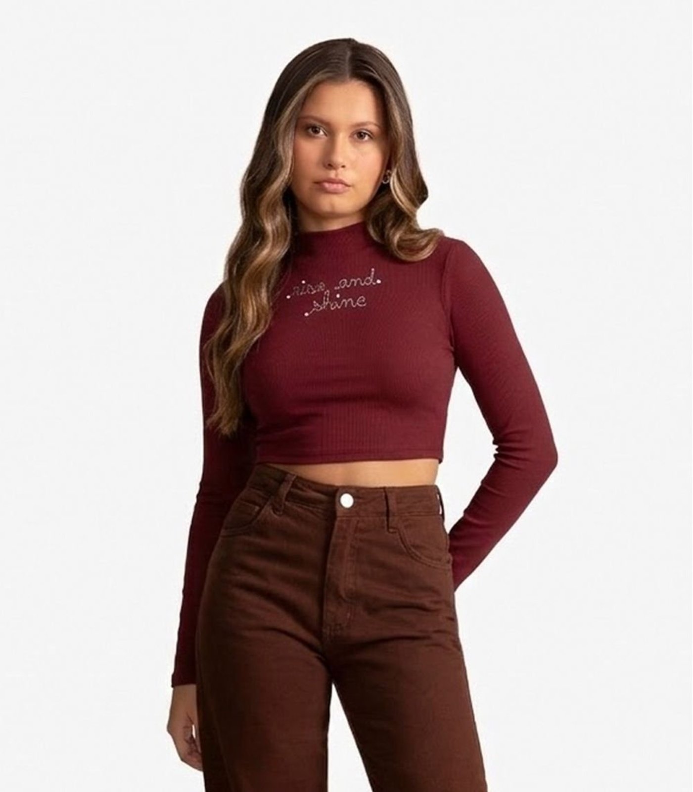 Infantil - Blusa Juvenil Longa Molecotton E Rebites Minty Vermelho