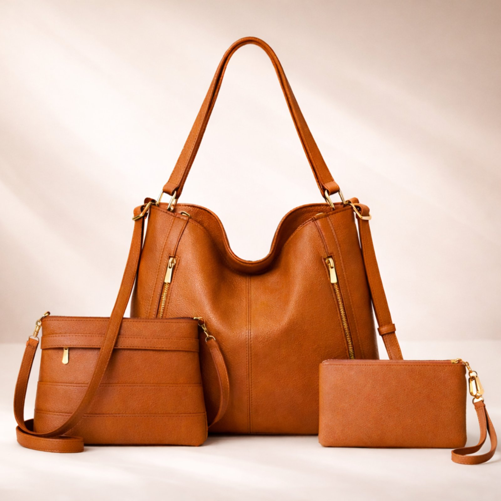 Kit Bolsa Feminina De Ombro Casual Grande Bolsa Transversal Feminina Necessaire Porta Moeda