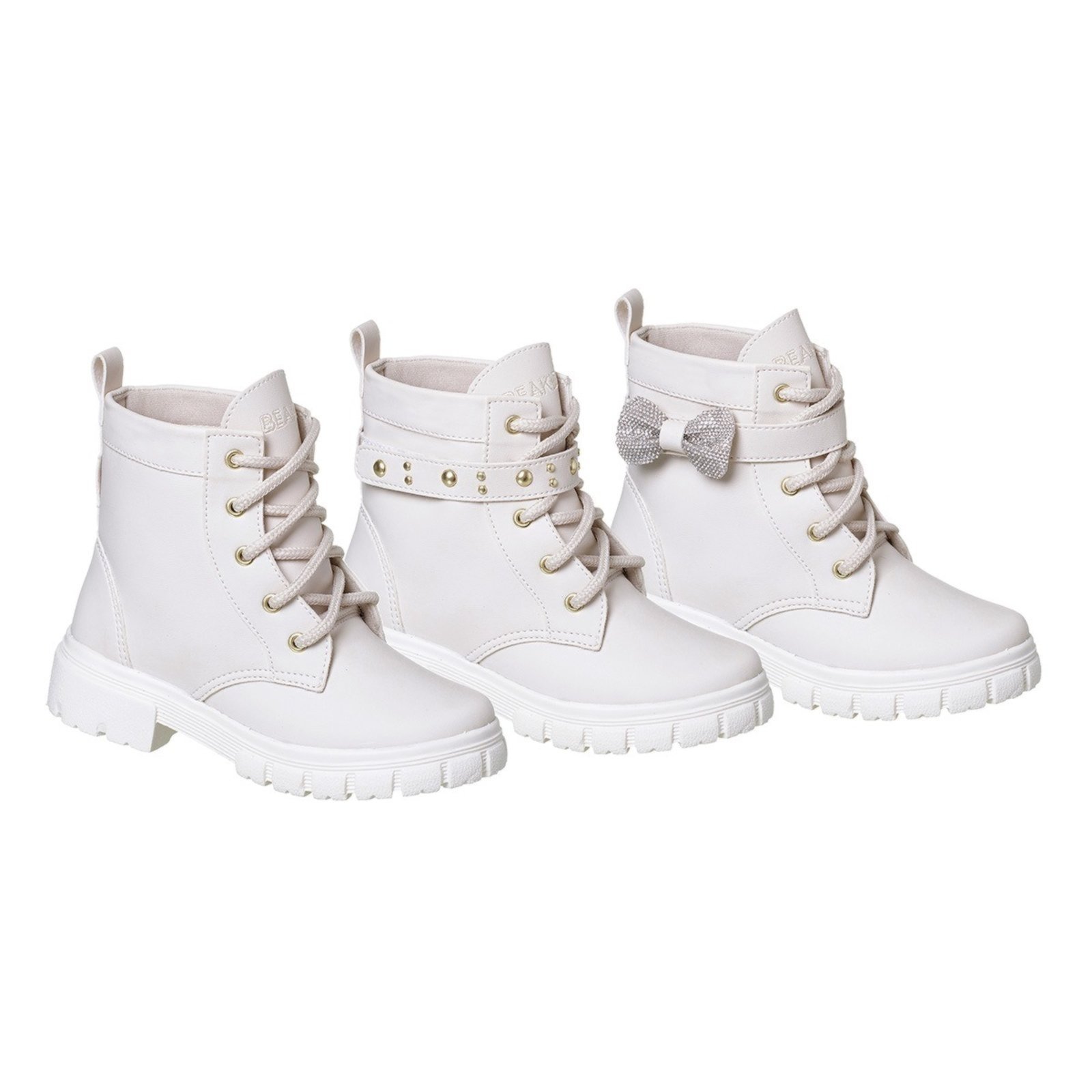 Infantil - Coturno 3 em 1 Beakid Bota Menina Off White