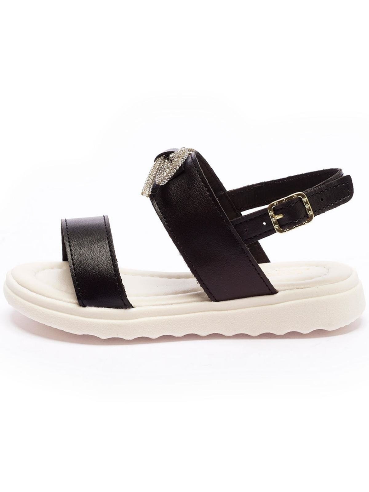 Infantil – Sandália Feminina Tininha Menina Laço Strass Preto