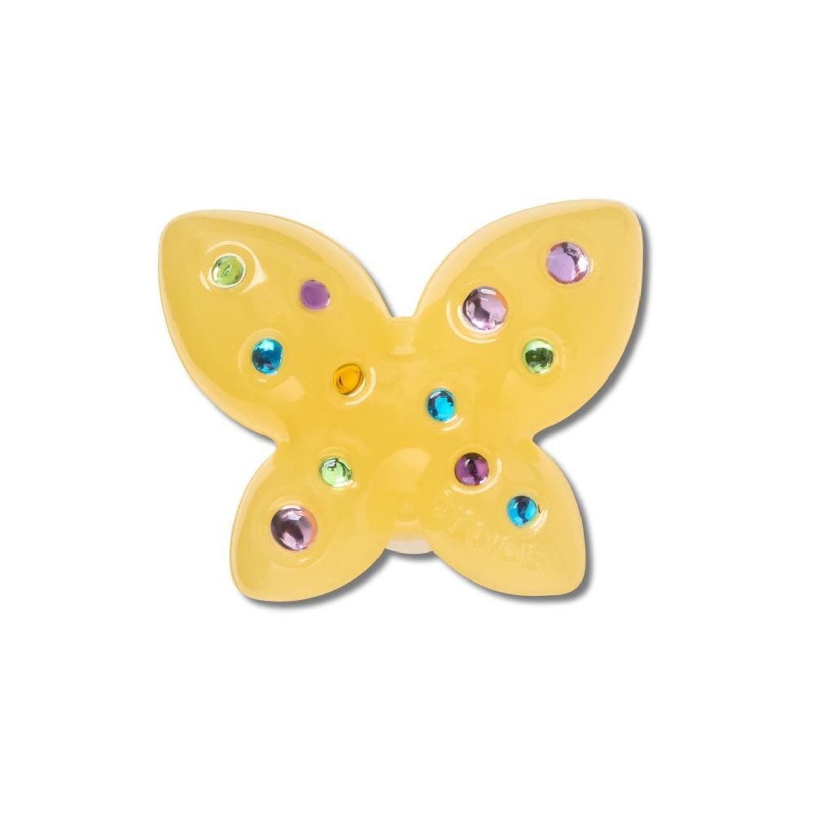 Infantil - Jibbitz™ Borboleta Amarela Delicada Com Gemas Único Branco