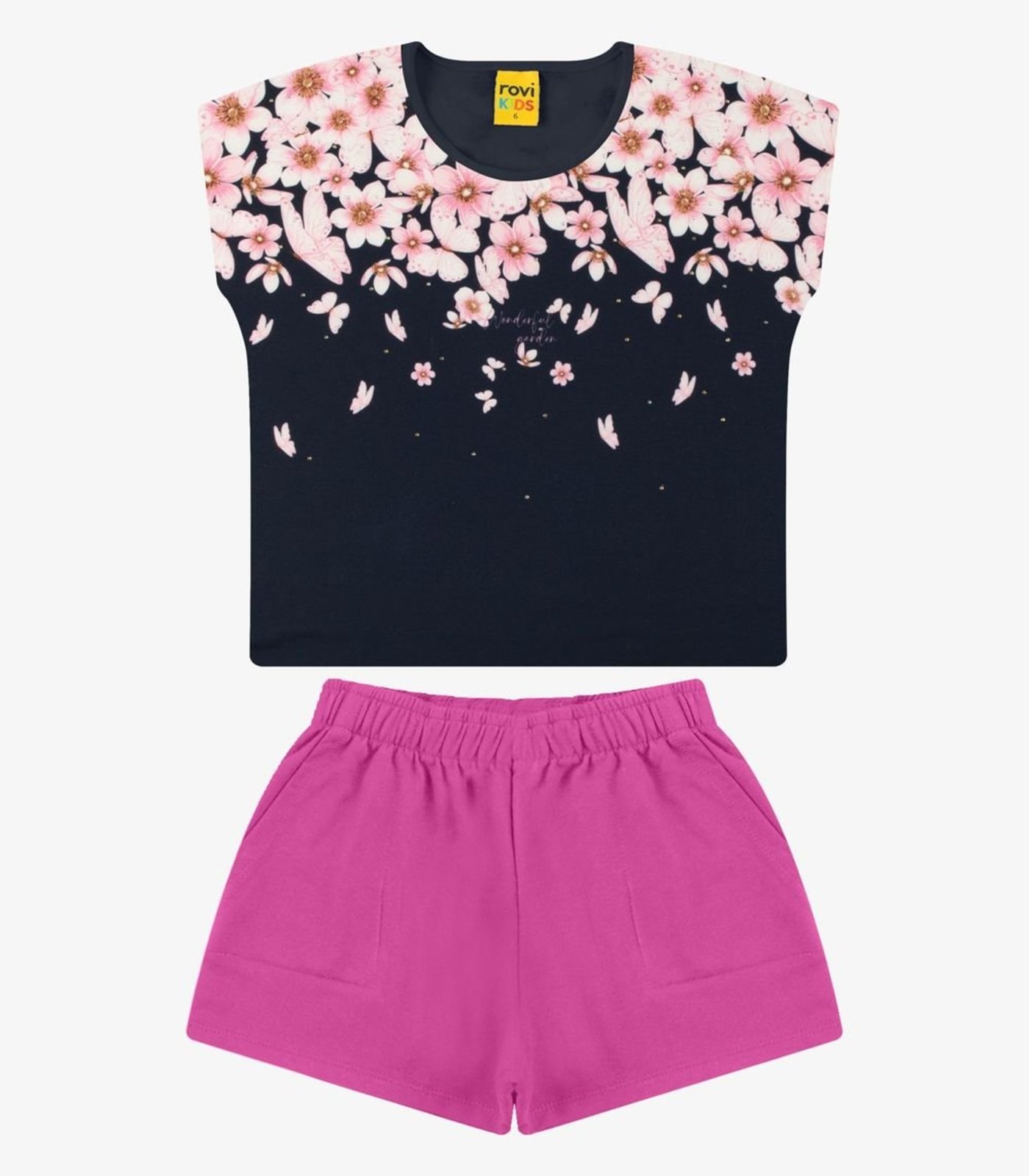 Infantil - Conjunto Blusa com Shorts Menina Rovi Azul