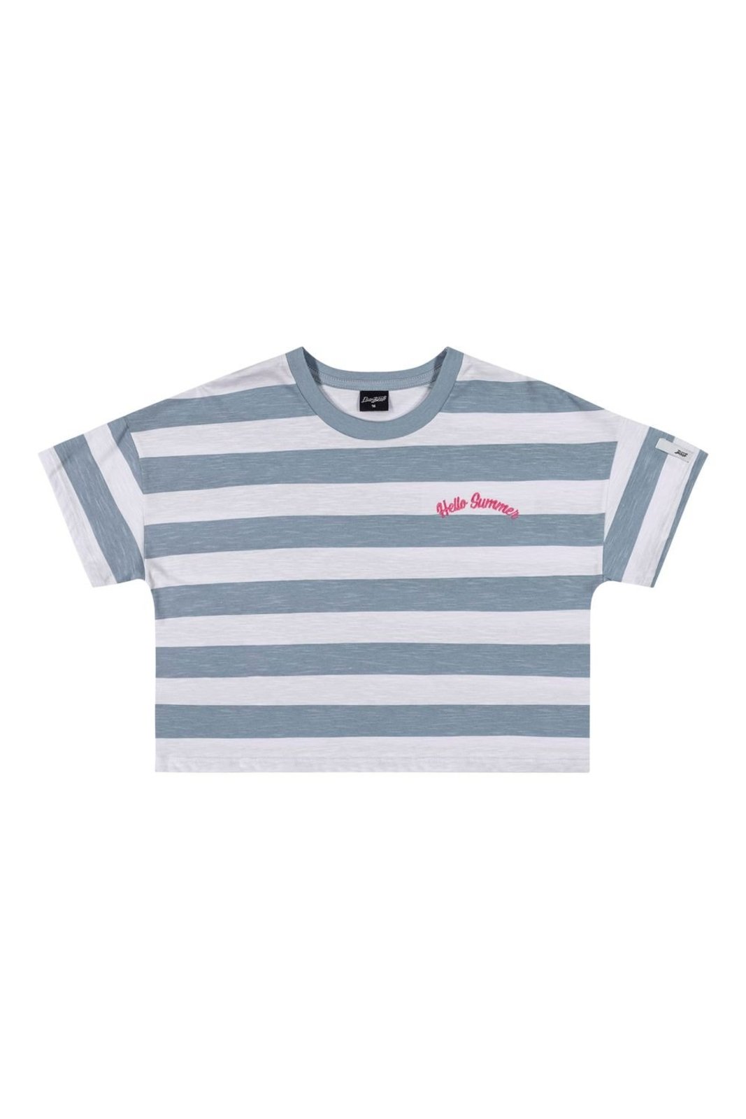 Infantil - Blusa Cropped Juvenil Menina Listrada Beats Azul