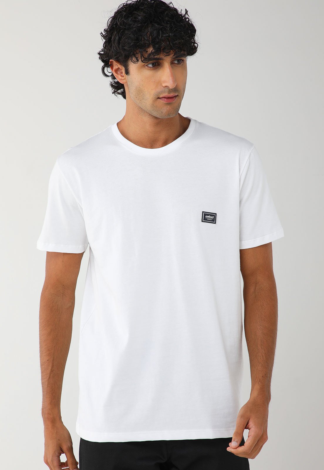 Vista 2 Camiseta Masculina Colcci Logo Patch Branca branco Colcci branco