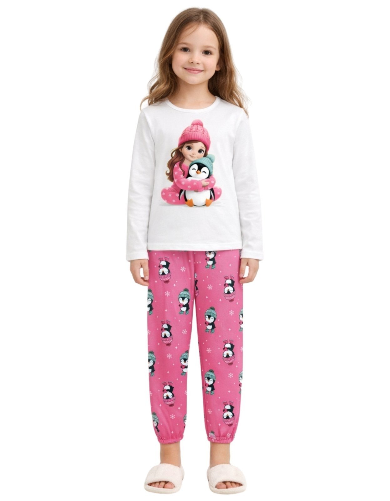 Vista 3 Pijama e Juvenil 2pçs Manga Longa e Calça Kyly Menina branco Kyly branco