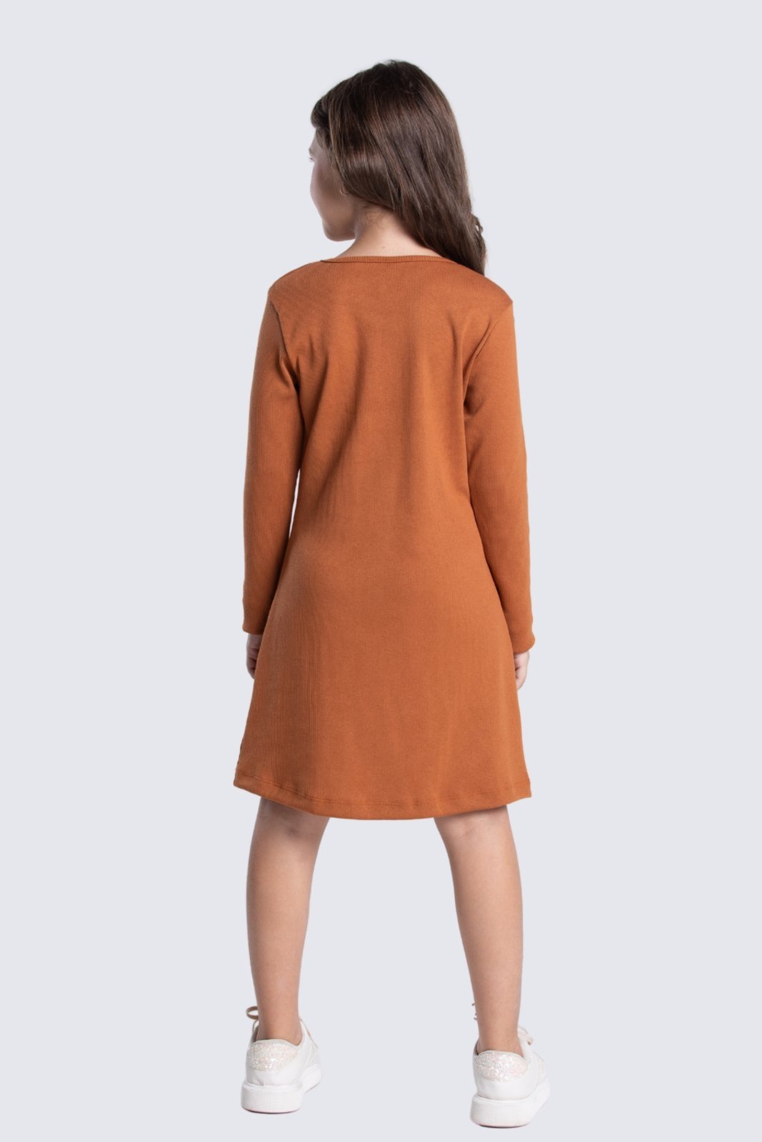 Vista 3 Infantil - Vestido Básico Ribana Canelado VIDA COSTEIRA preto VIDA COSTEIRA preto