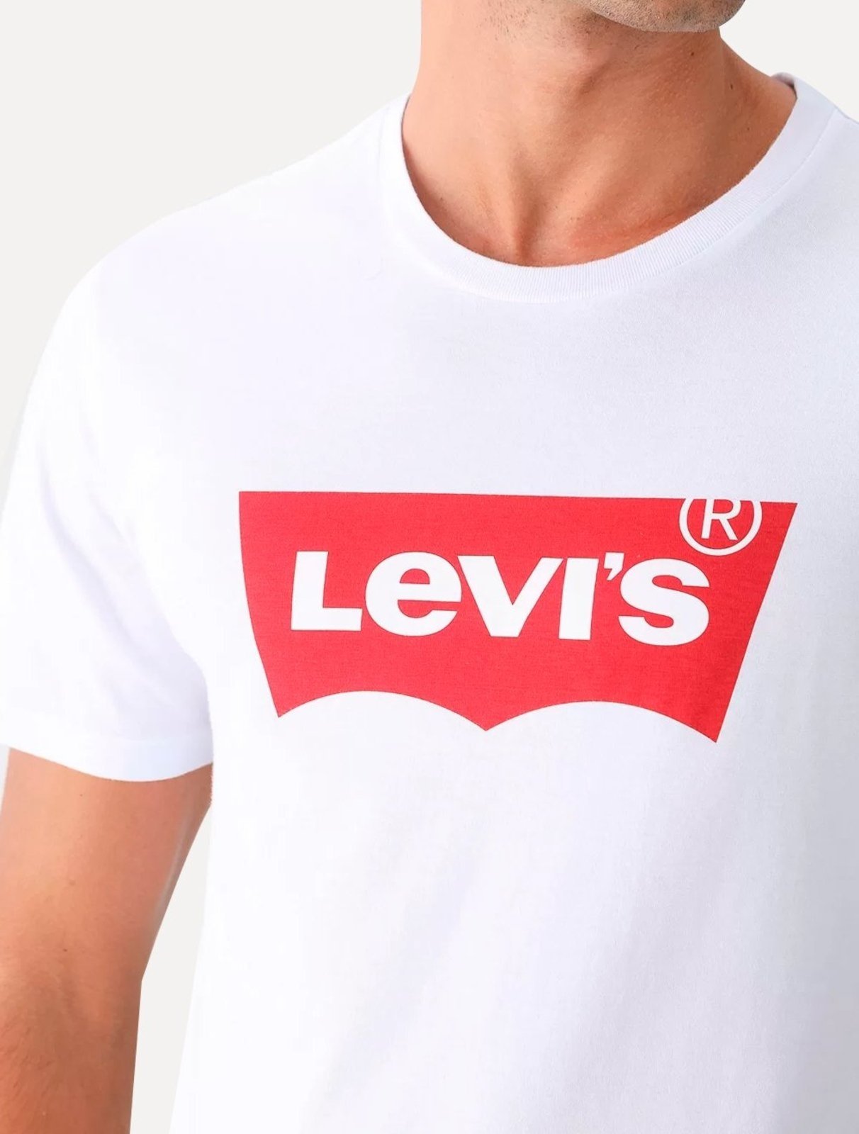 Vista 3 Camiseta Levis Logo Batwing Branca azul marinho Levis azul marinho
