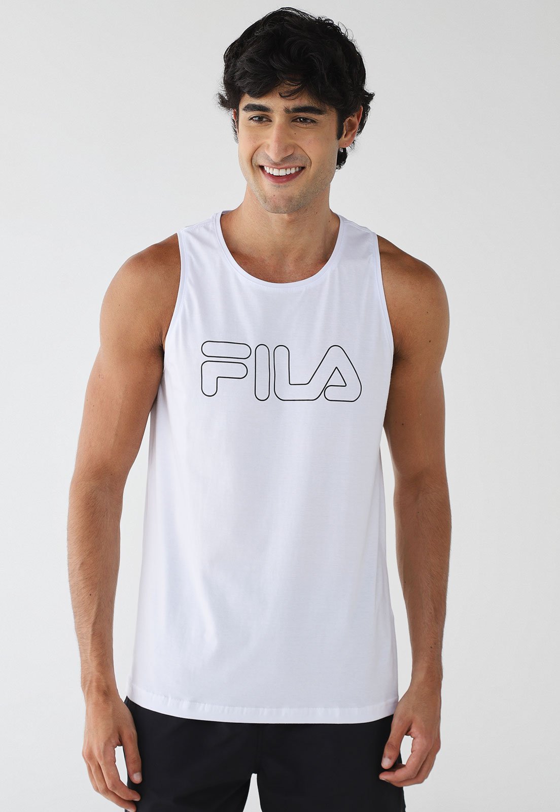 Regata Fila Reta Letter Outline Branca