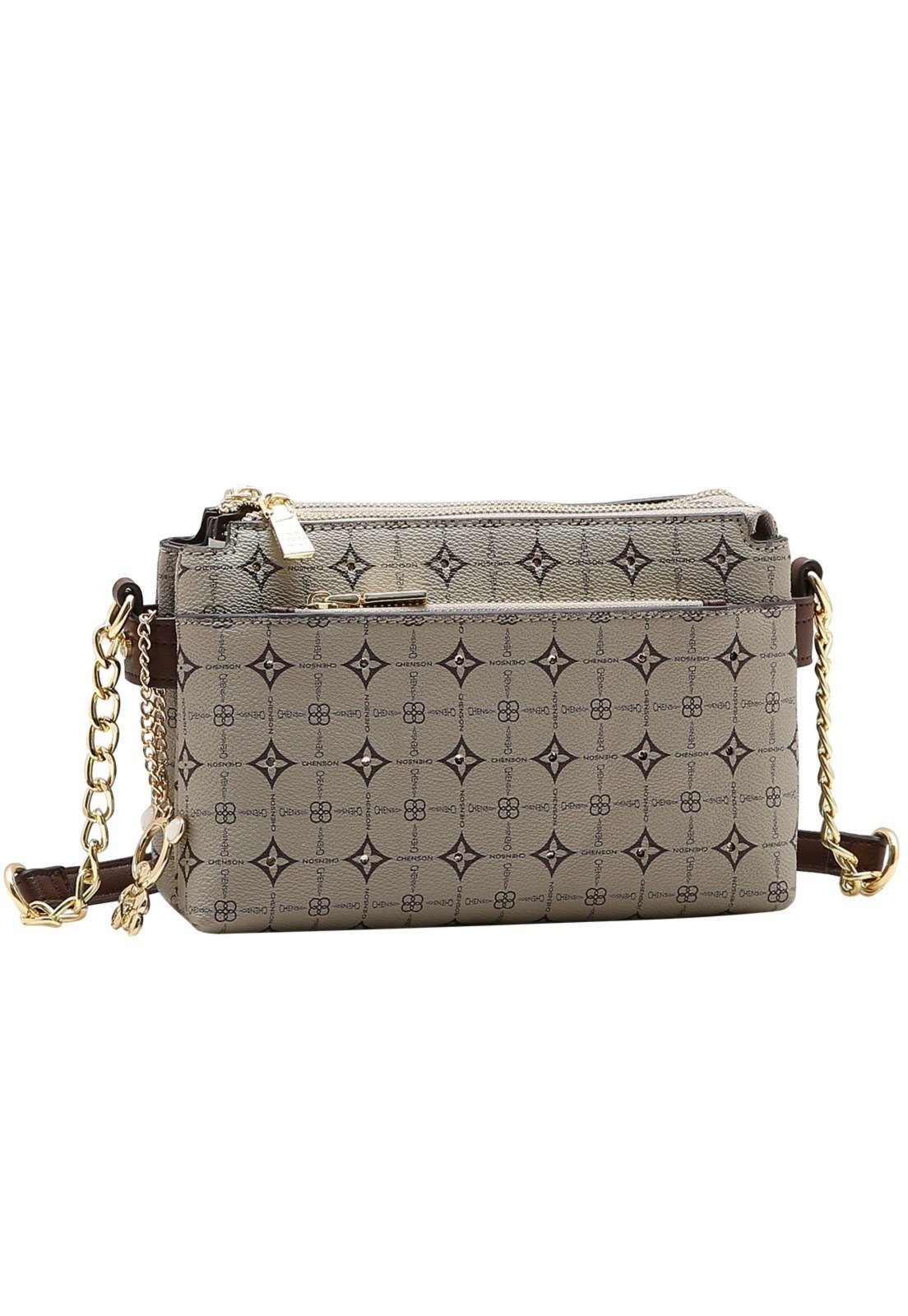Bolsa Feminina Chenson Transversal Monograma Delicado 3485480 Natural