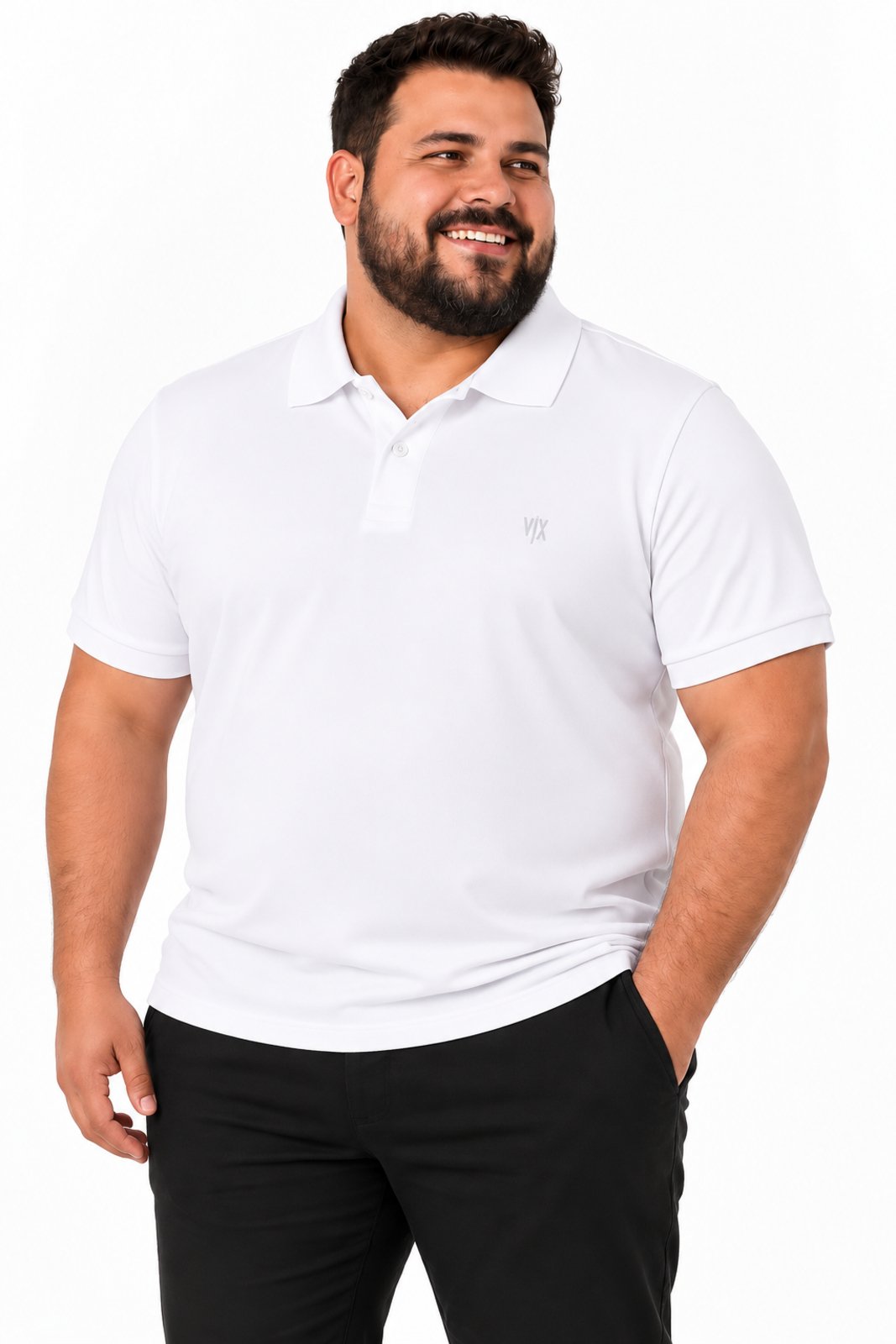 Camisa Polo D Bell Outlet Fashion Masculina Plus Size Branco