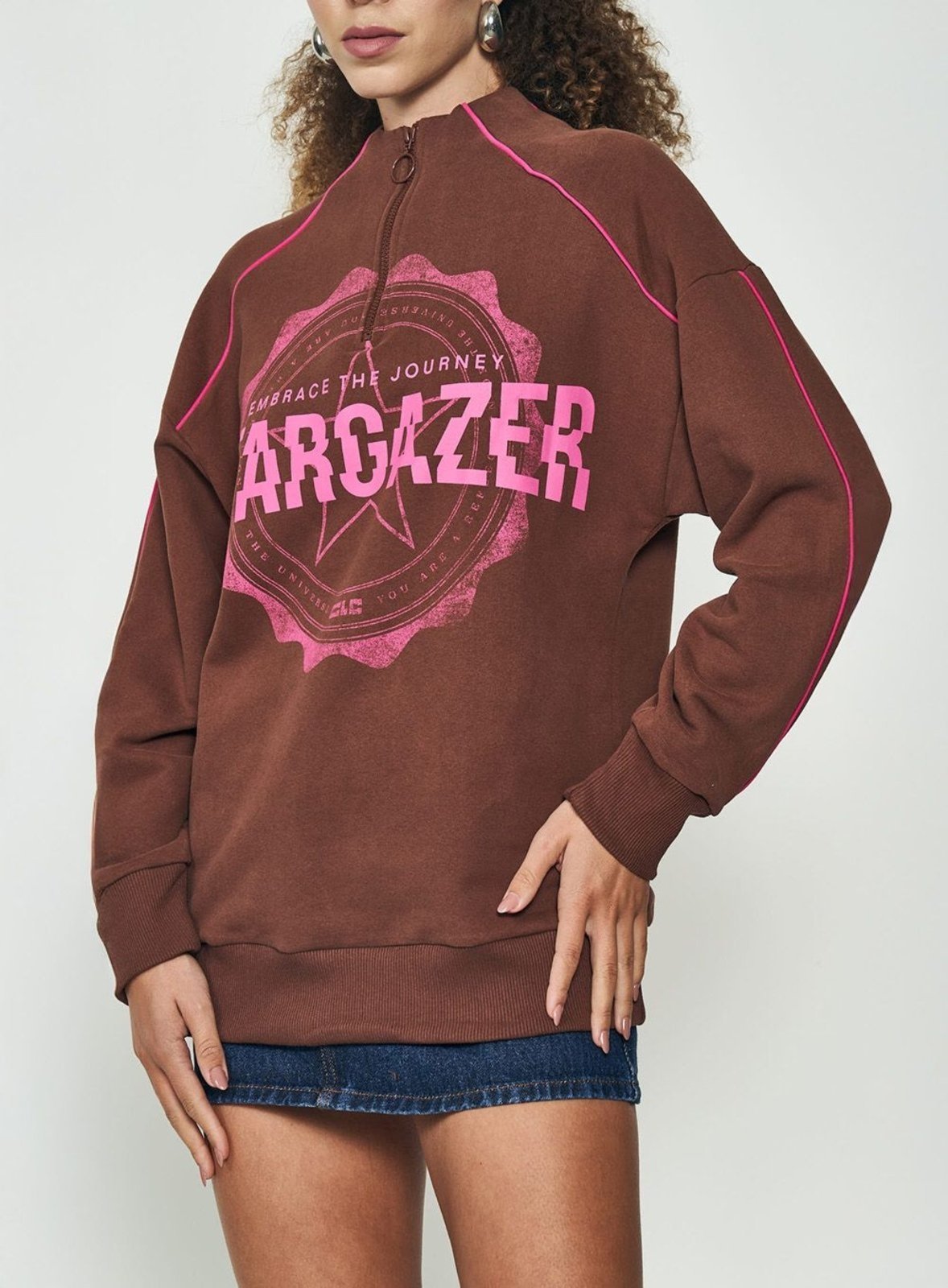 Blusão Oversized Comfort Estampado Colcci Marrom