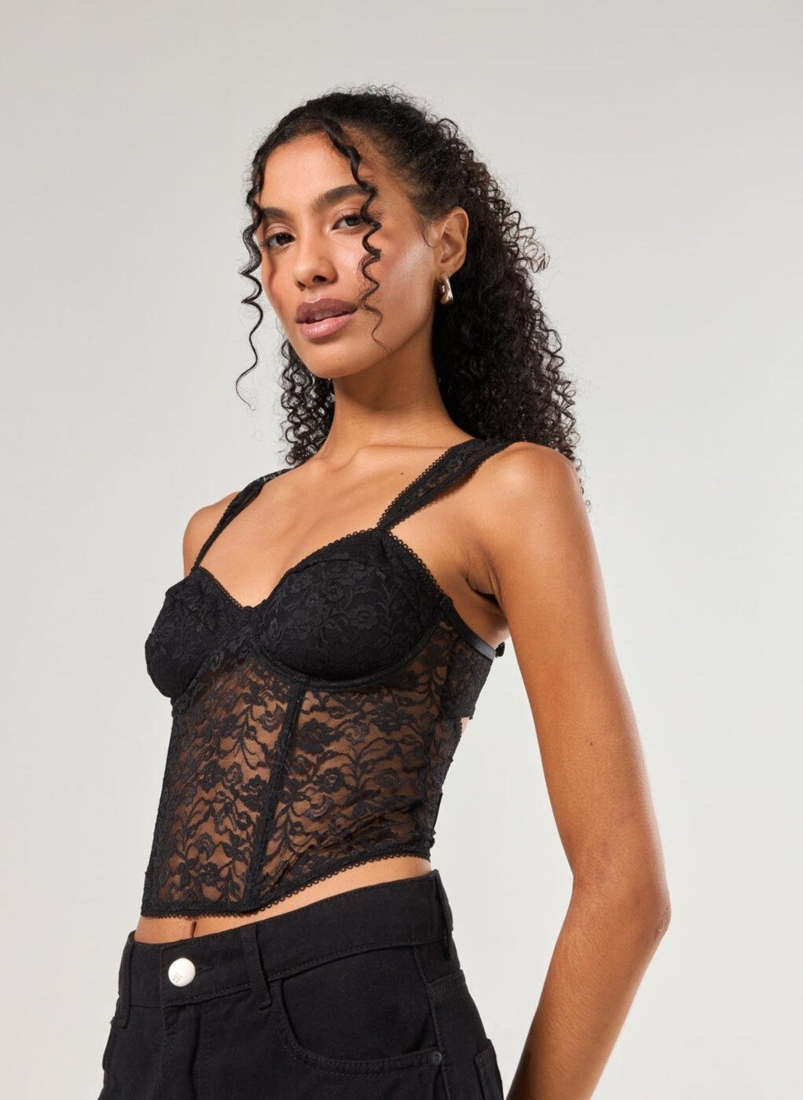 Corselet De Renda Preta