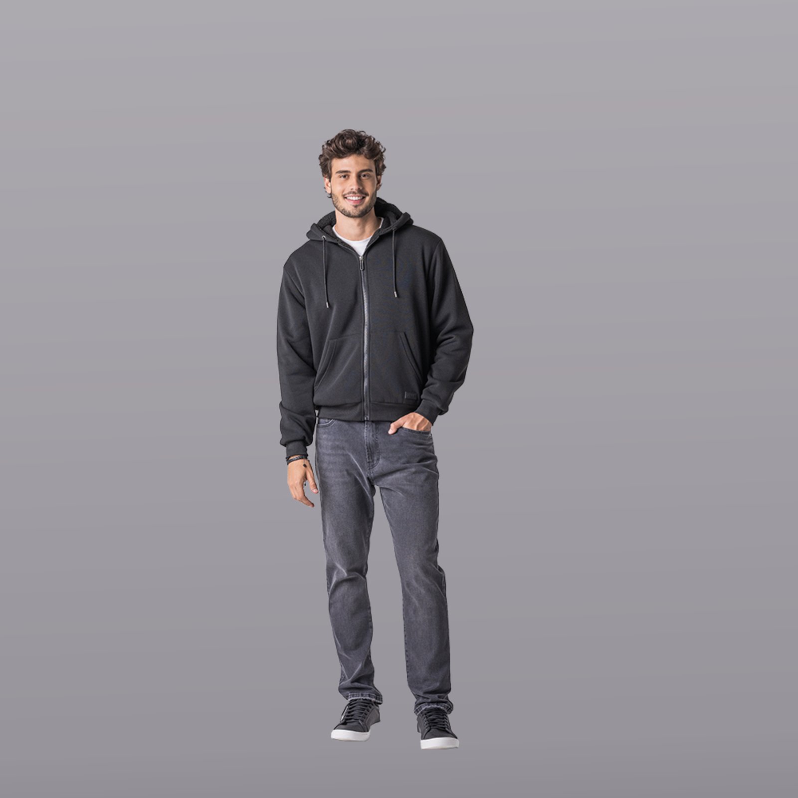 Jaqueta Moletom Masculina Zune PRETO