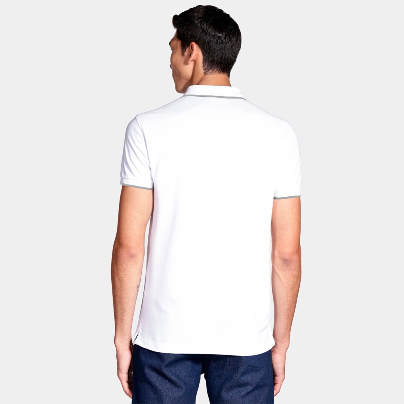 Vista 3 Camisa Polo Aramis Classic Friso Ve26 Masculino branco Aramis branco