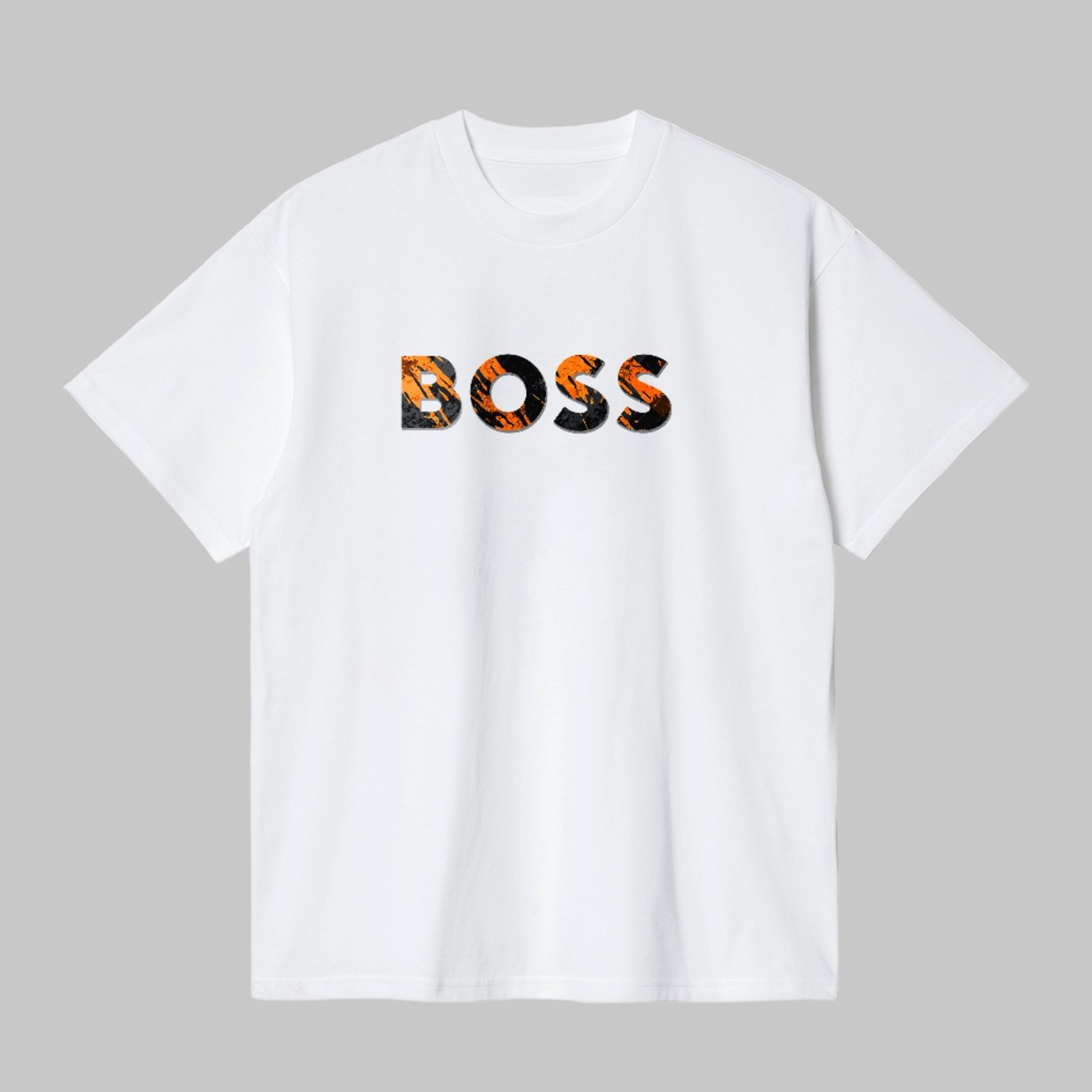 Camiseta Básica Estilo Boss Textura Urbana Estilo Premium Confortável Branco