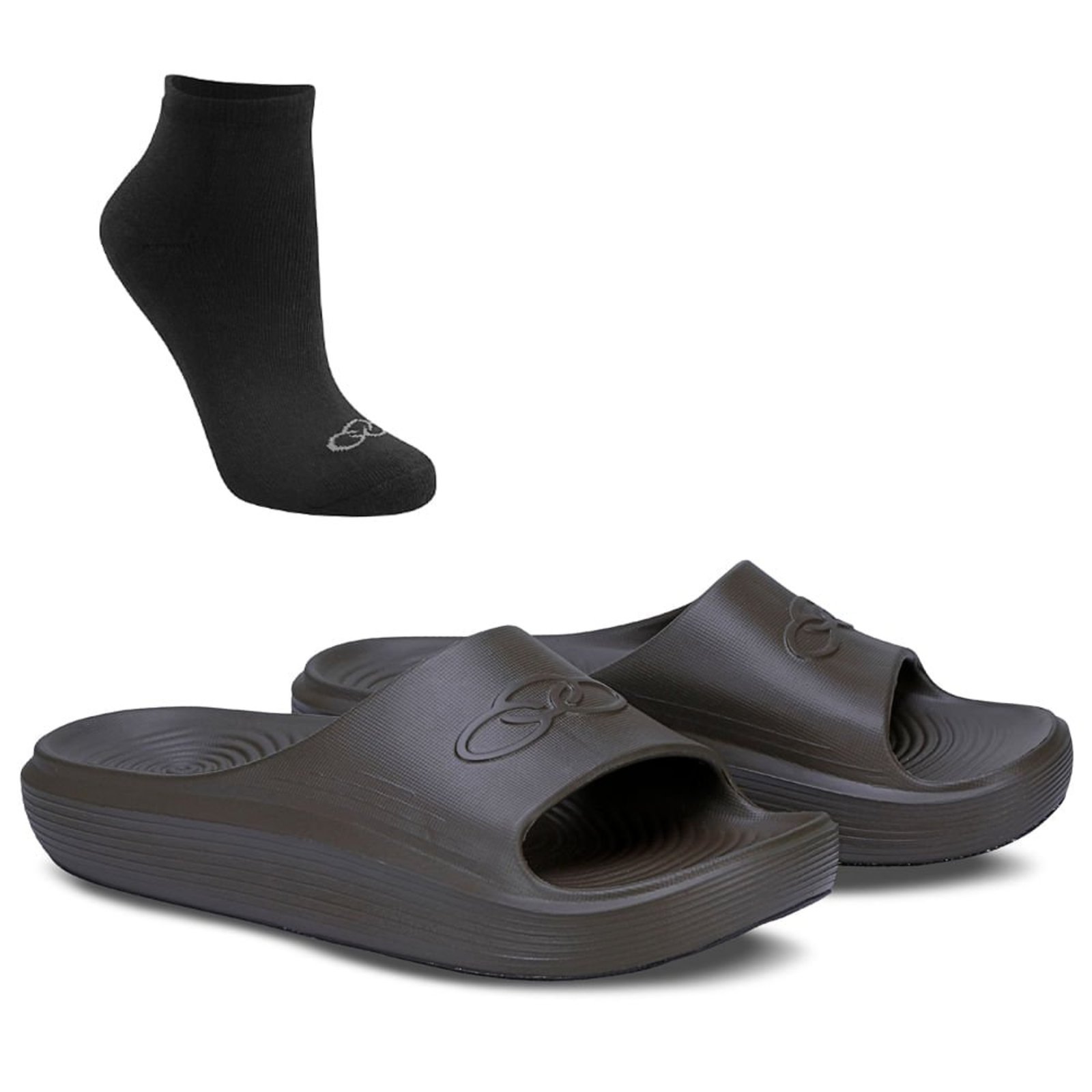 Kit Olympikus 1 Chinelo Sereno e 1 Meia de Cano Curto Masculina Kit Olympikus 1 Chinelo Sereno e 1 Meia de Cano Curto Masculina