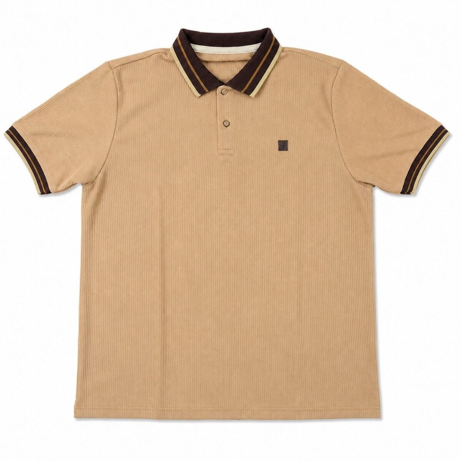 Camisa Polo Manga Curta Masculina 007554306 Slim Ogochi Marrom