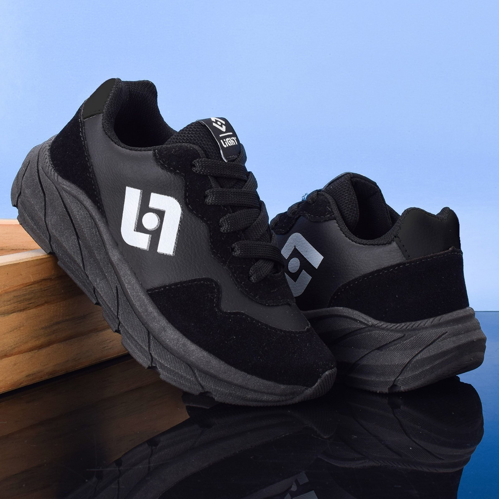 Vista 3 Infantil - Tenis Meninos Jogger Escolar Casual Camurça + Relogio CALCADOS LGHT LIGHT bege CALCADOS LGHT LIGHT bege