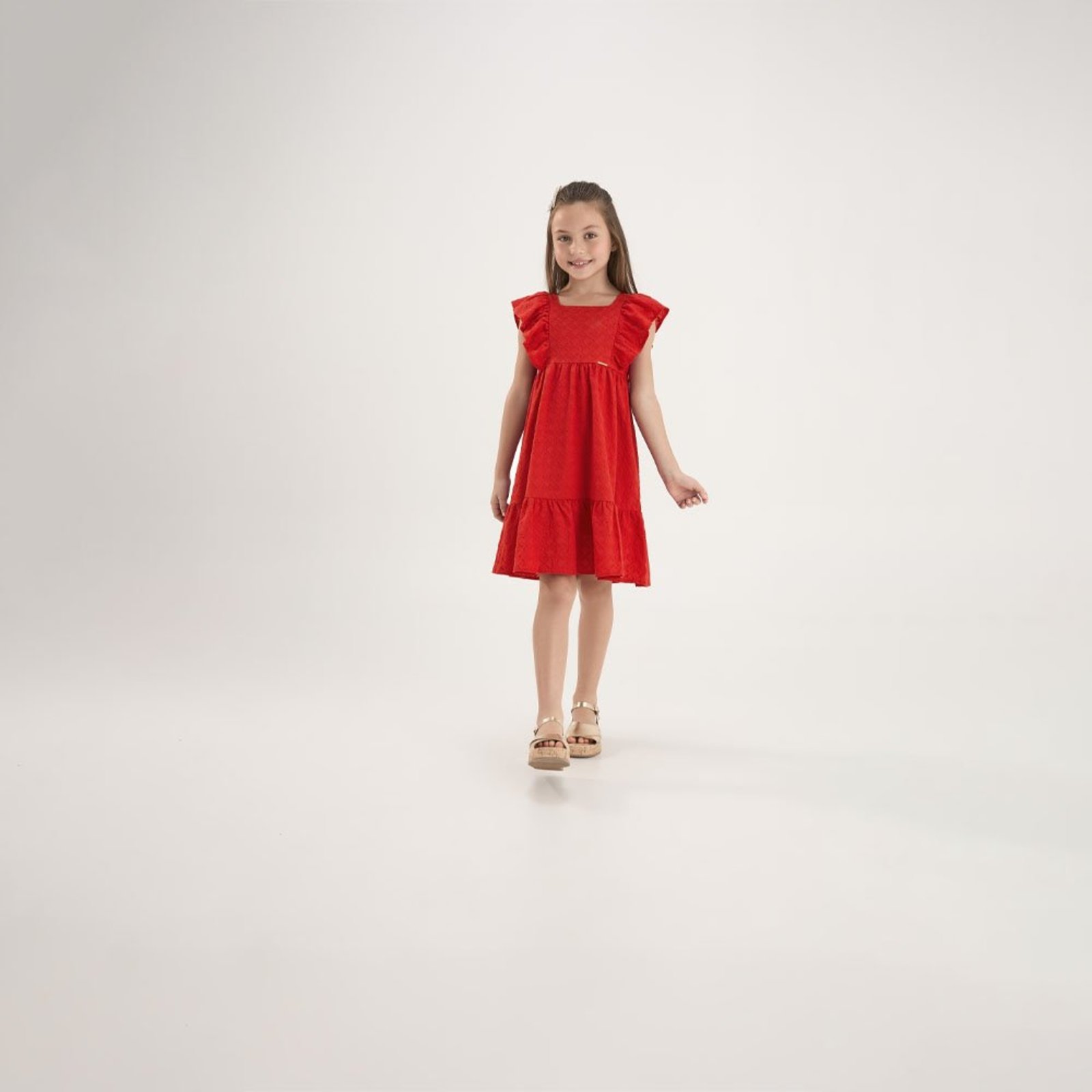Infantil - Vestido Vermelho Pulla Bulla Menina - 53817-65