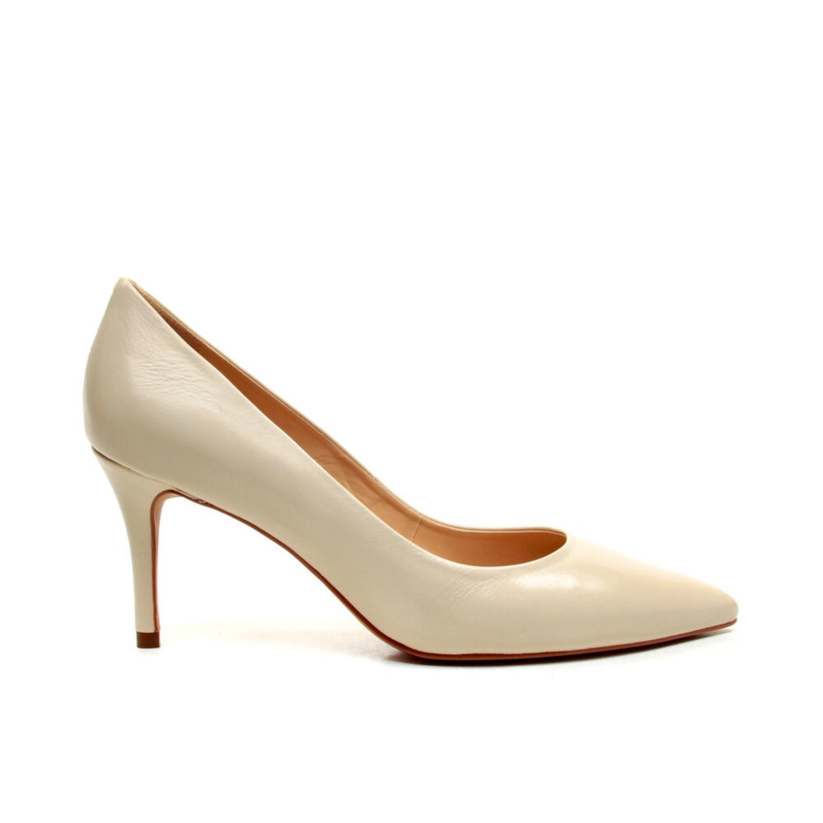 Vista 2 Scarpin Couro Off White Salto Médio Cecconello 239 off-white white Cecconello off-white white