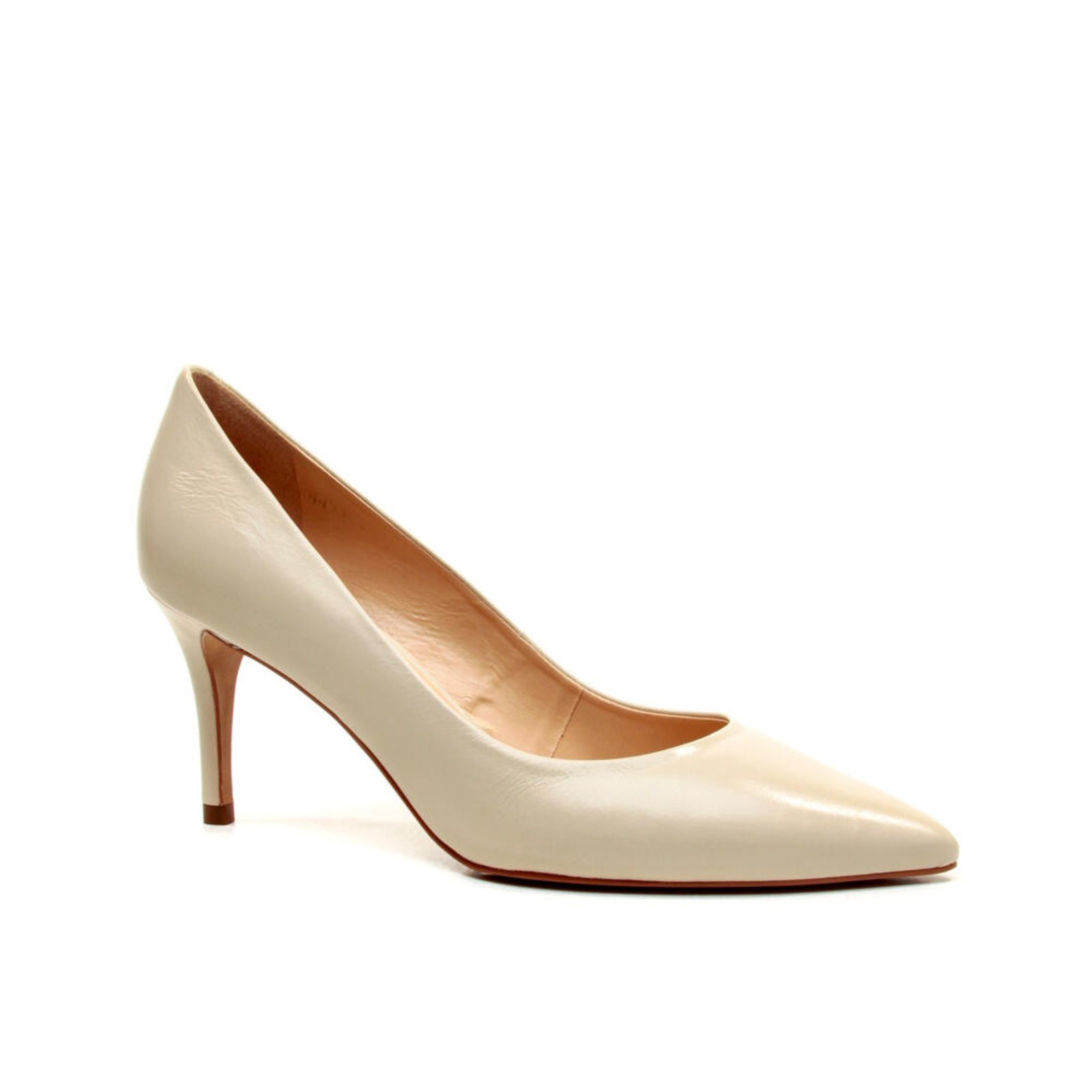 Vista 3 Scarpin Couro Off White Salto Médio Cecconello 239 off-white white Cecconello off-white white