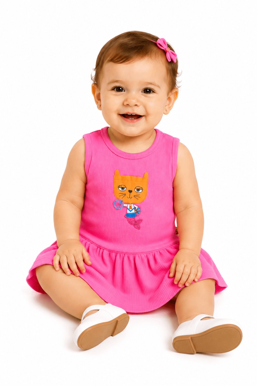 Infantil - Vestido Animadoras Subaquáticas Alphabeto Rosa