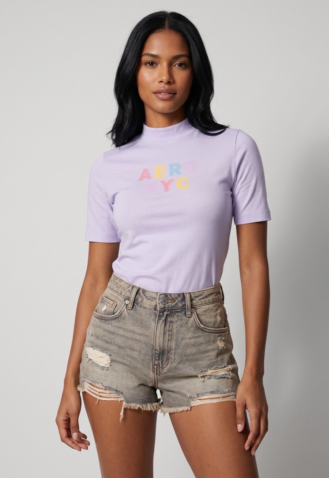 Camiseta Feminina Aeropostale Aero Nyc Lilás