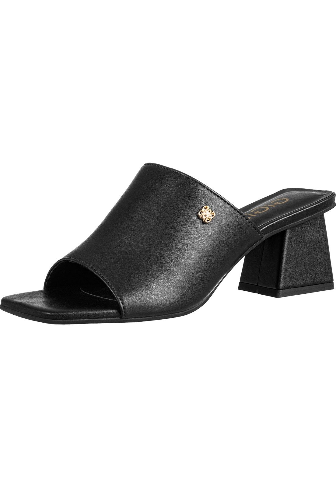 Tamanco Salto Alto Bloco Grosso Sandal Ankle Boots Confortável GiGiL Preto