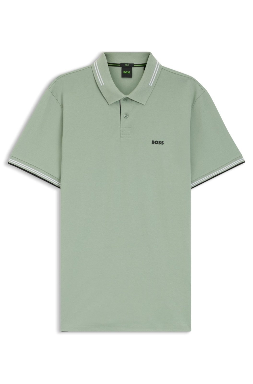 Polo De Ajuste Slim Em Algodão Elástico
