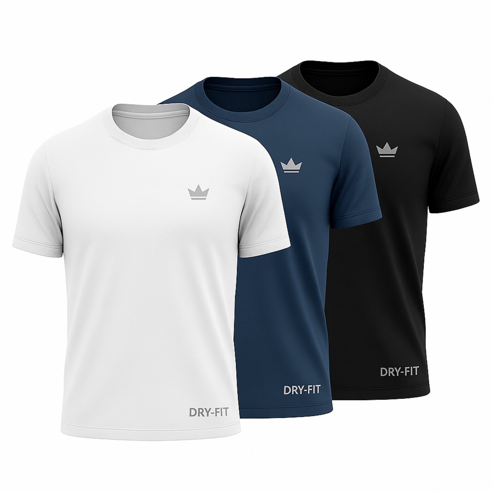 Vista 3 Kit 3 Camisetas Dry Fit Masculina Treino Academia Corrida UV Rei do Esporte QLC SPORT multicolorido QLC SPORT multicolorido