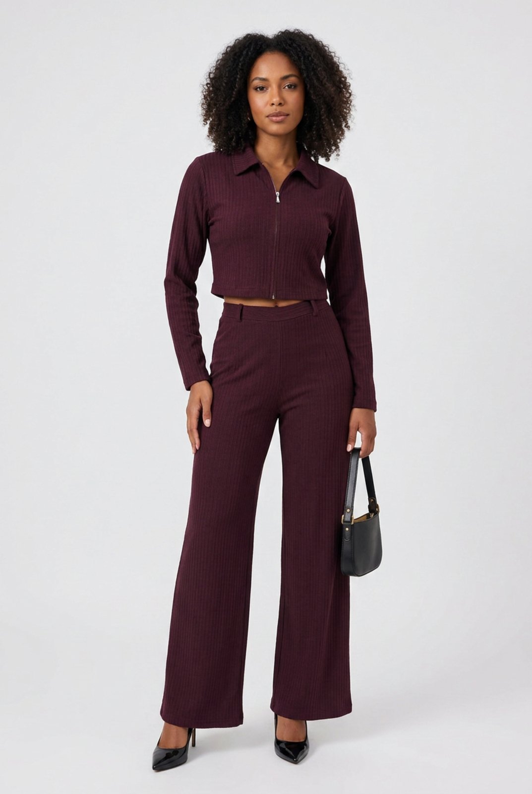 Conjunto Tricot D Bell Outlet Fashion Modal Elegance Uva