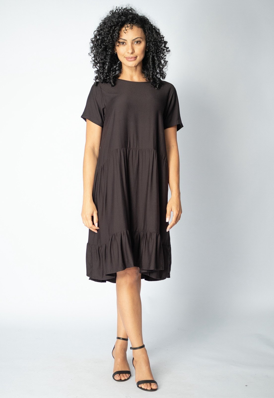 Vista 3 Vestido Curto Viscose Amazonia Vital Camadas Xororó Amazonia Vital preto