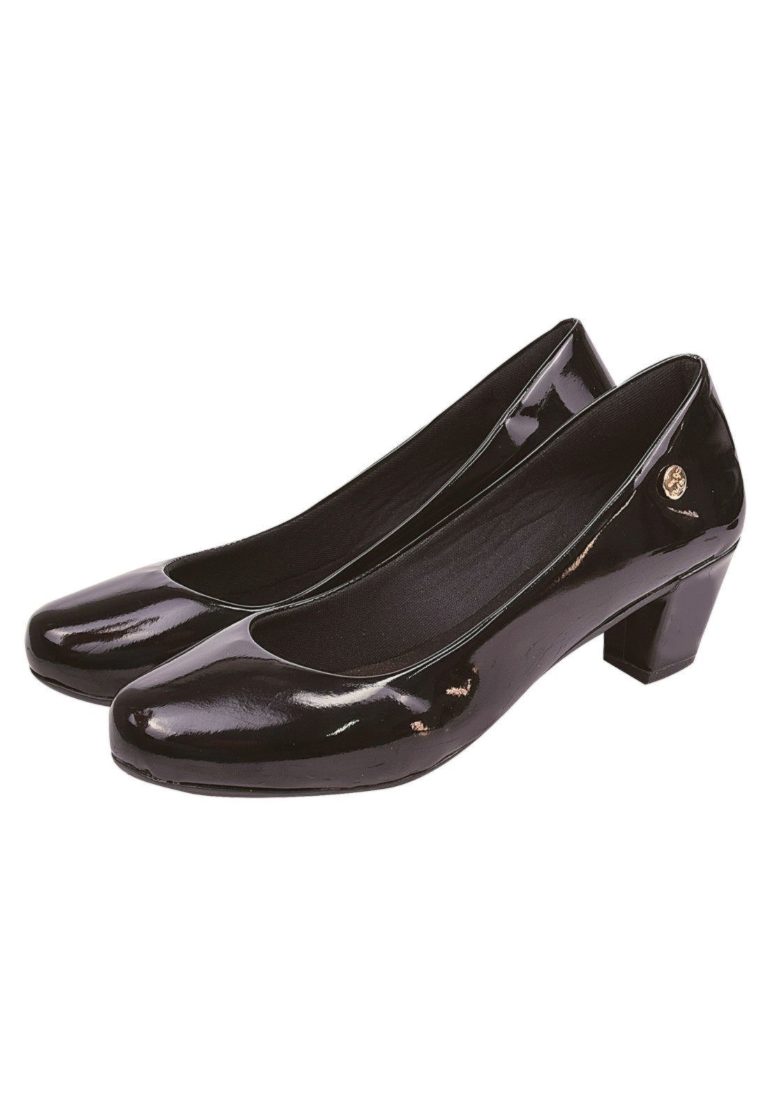 Vista 3 Kit 02 Pares Scarpin Donna Santa Bico Redondo Marfim bege/preto Donna Santa bege/preto