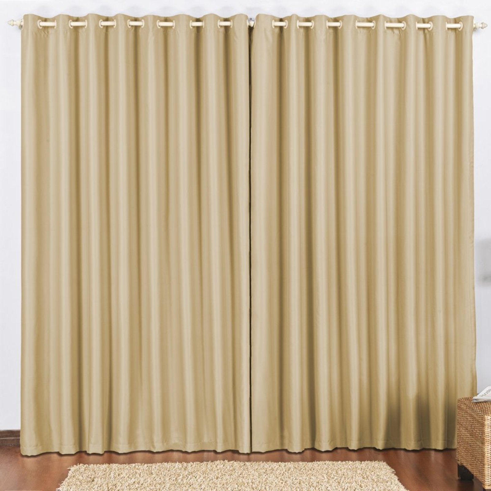 Cortina 3 Mts Sala Quarto Escritório Blackout para Trilho Suisso - Avelã - 100% Poliéster