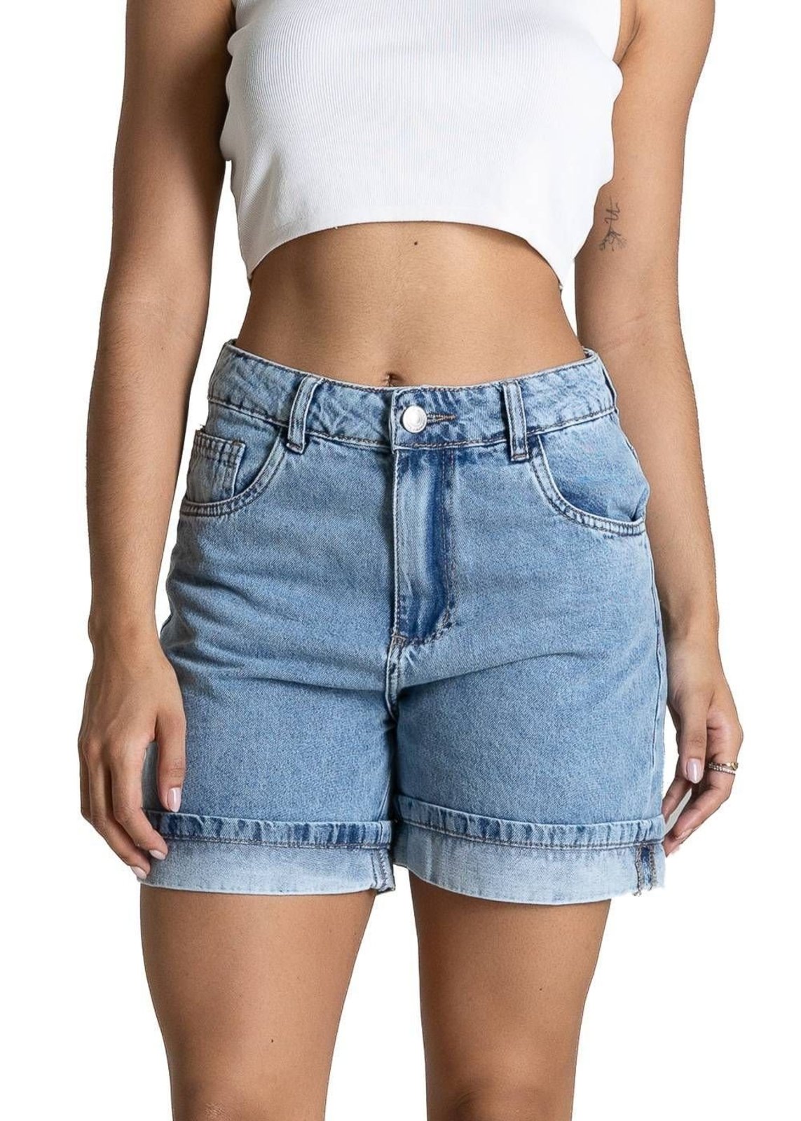 Shorts Jeans Barra Dobrada Sawary - 284349 - Azul - Sawary