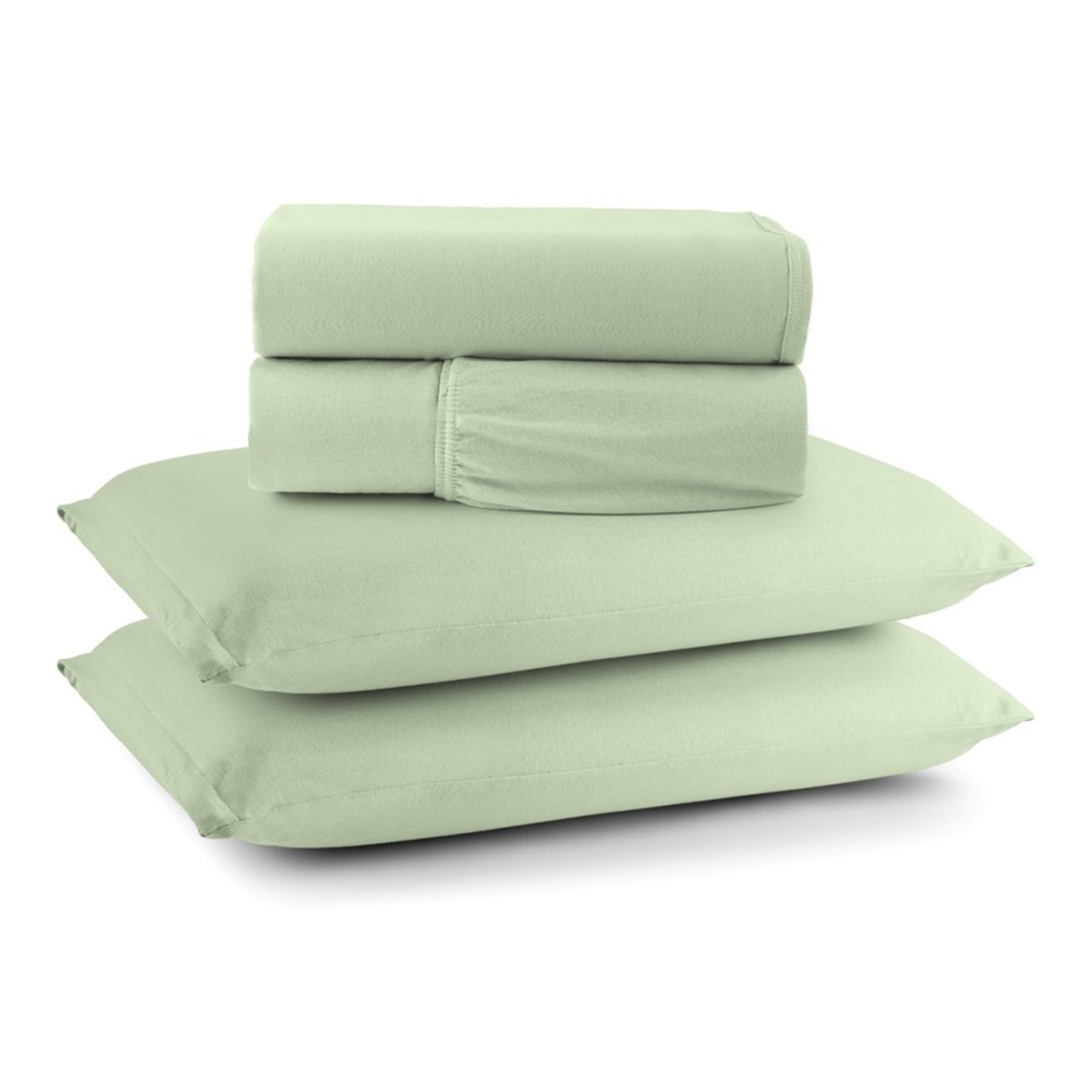 Jogo de Cama Lençol Sereno Casal em Malha Algodão 4 Peças - Verde - 100% Algodão