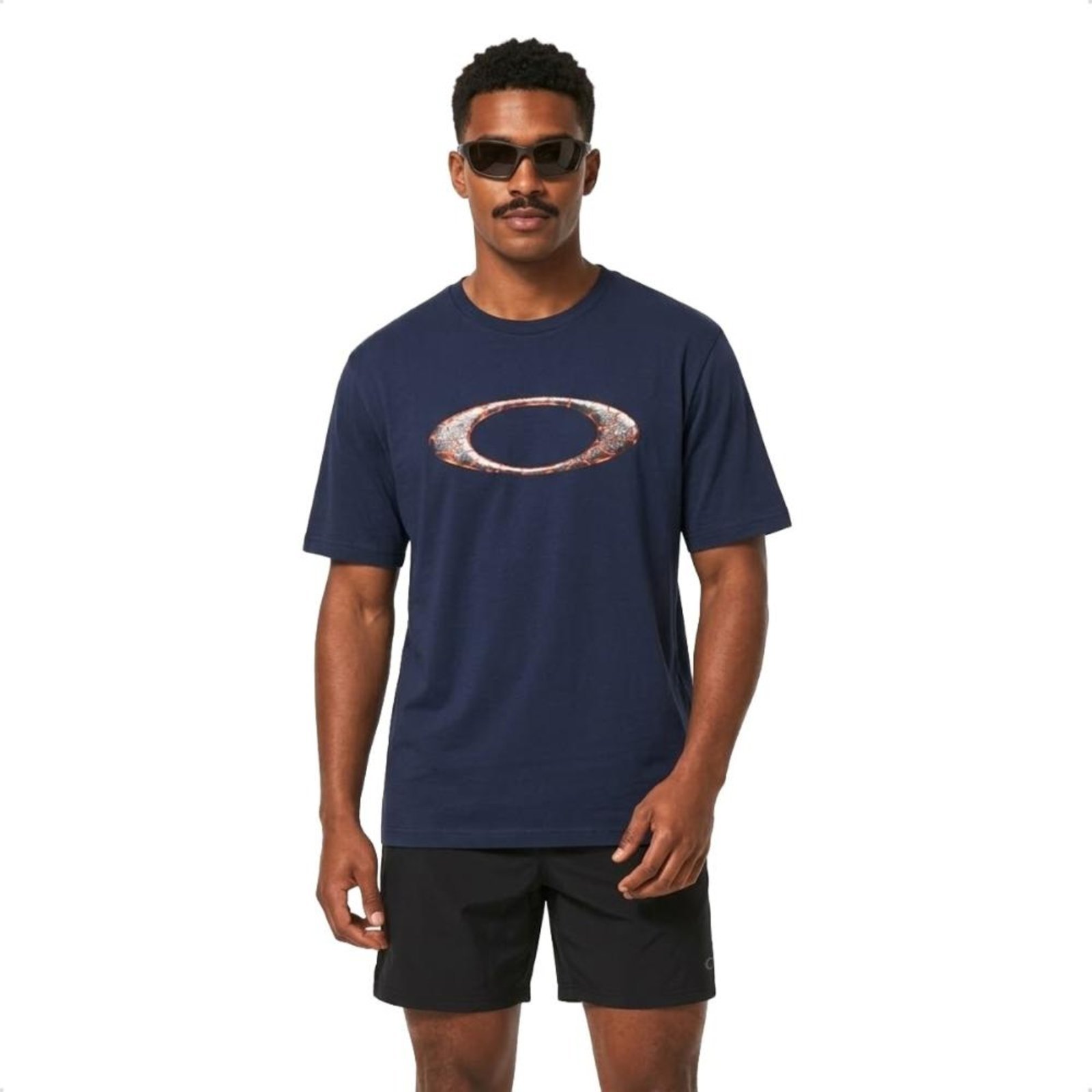 Camiseta Oakley Masculina Ellipse Magma Casual Azul Marinho