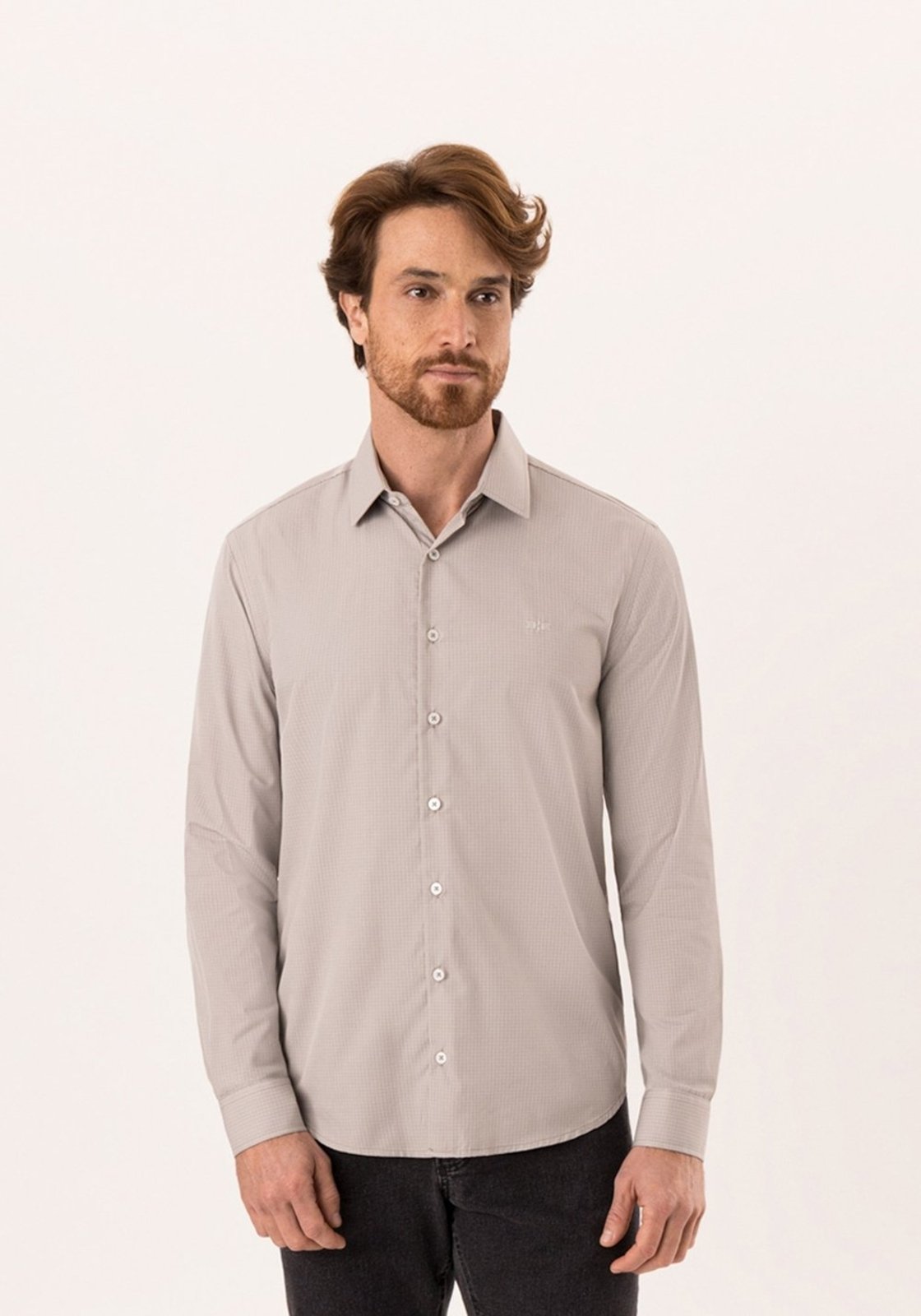 Camisa Slim Fit Com Mangas Longas