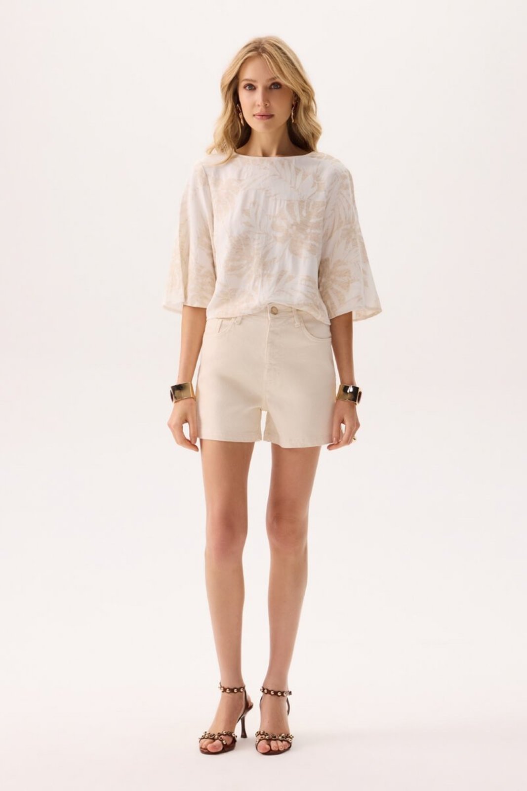 Blusa Cropped Feminina Flor de Lis