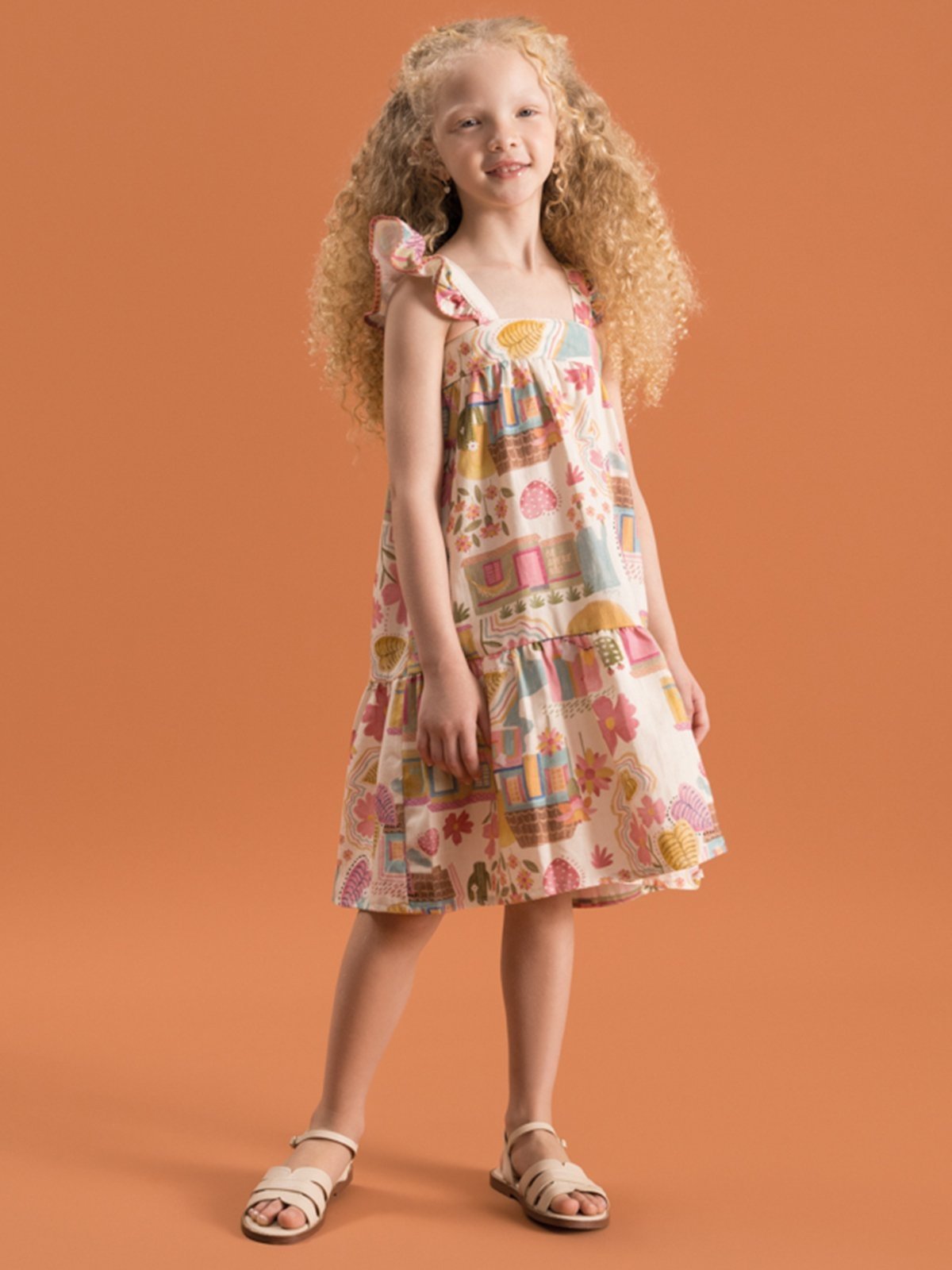 Infantil – Vestido Bugbee Estampado em Algodão e Lyocel