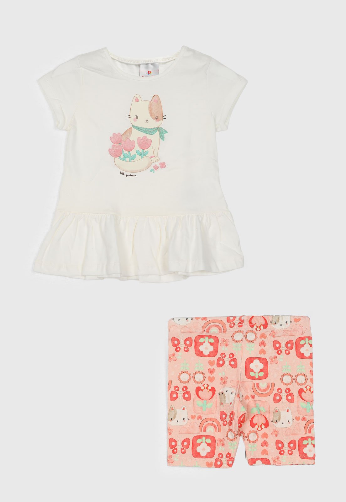 Conjunto Curto Brandili Gato Branco