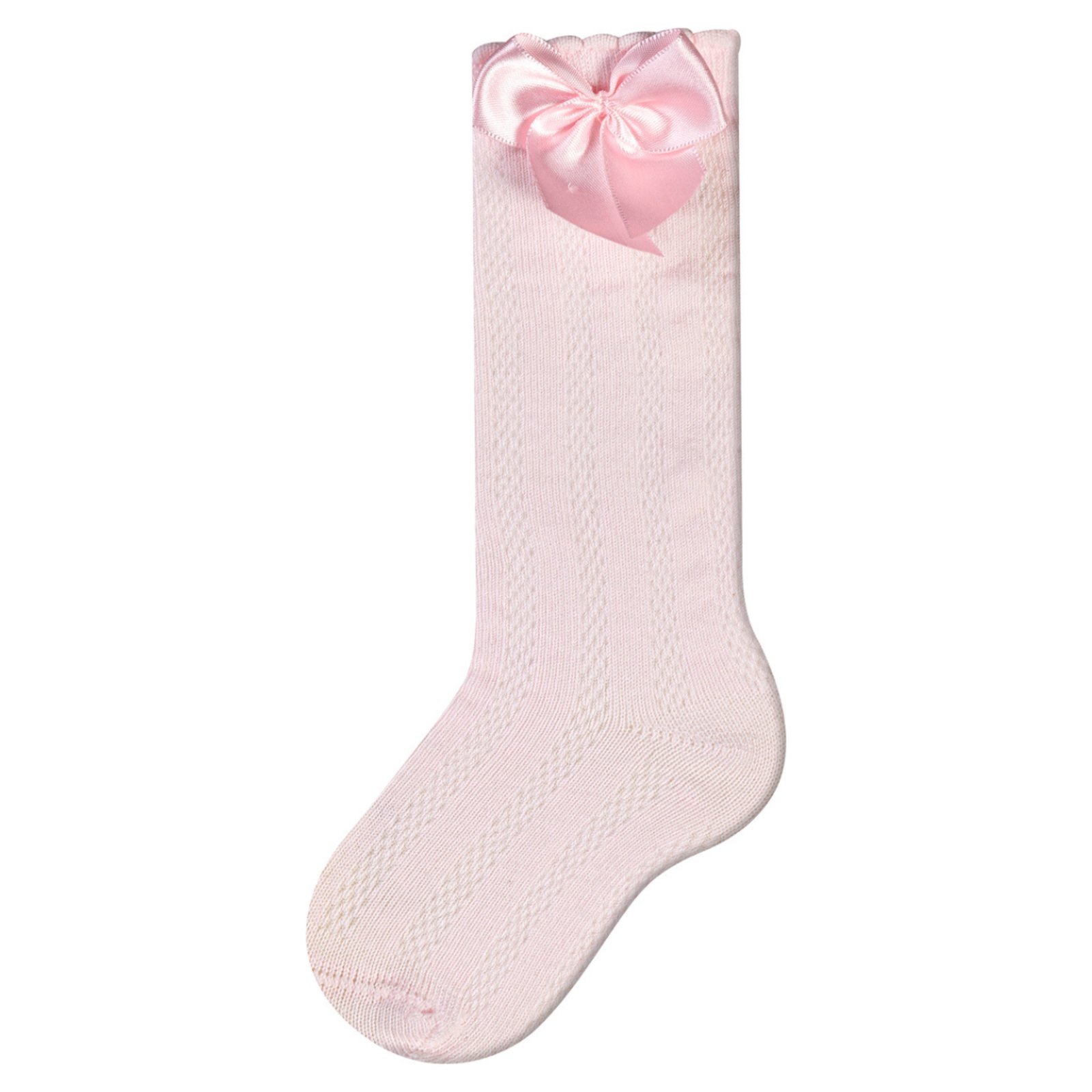 Vista 2 Meia 3/4 Duck Menina Meia Festa Laço Mini Blogueirinha Angipé branco/rosa Angipé branco/rosa