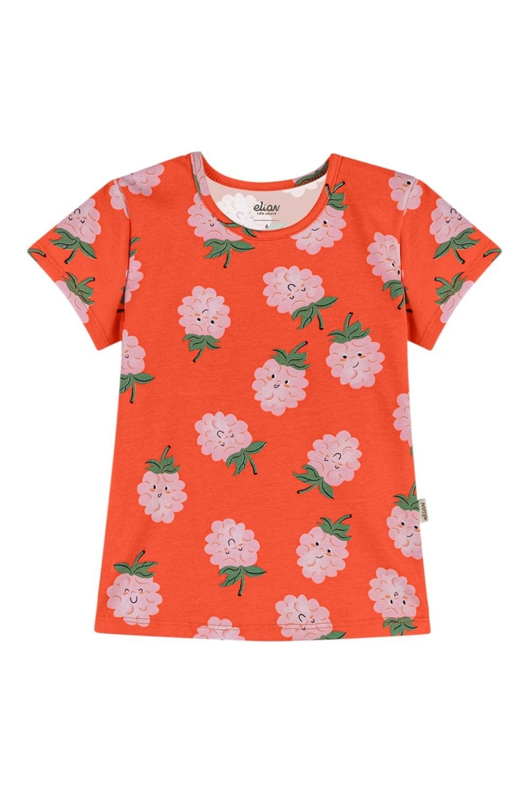 Infantil - Blusa Menina Cotton Leve Estampa Elian Laranja