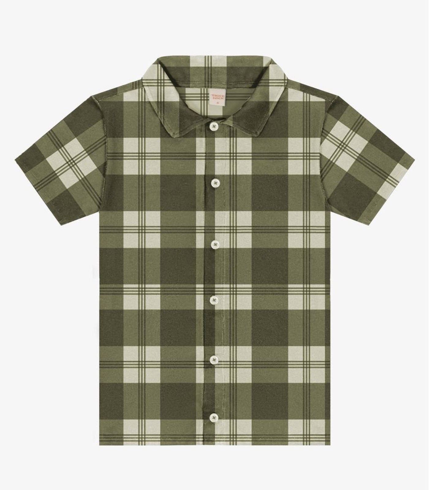 Infantil – Camisa Xadrez Manga Curta Trick Nick Verde