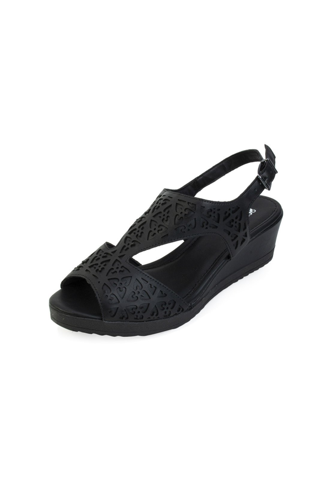 Sandália Anabela Sense Flex AN22-22349 Preto