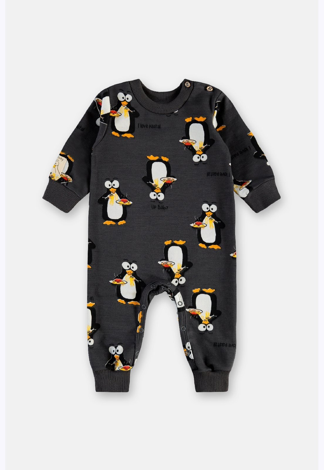 Infantil - Macacão Moletom Penguin Up Baby Azul